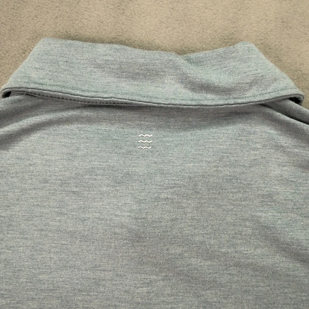 Free Fly Mens Bamboo Polo Shirt Large Blue Short Sleeve Performance Top